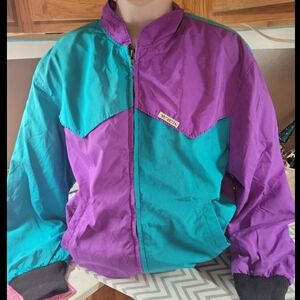 Vintage Teal and Purple Windbreaker Jacket